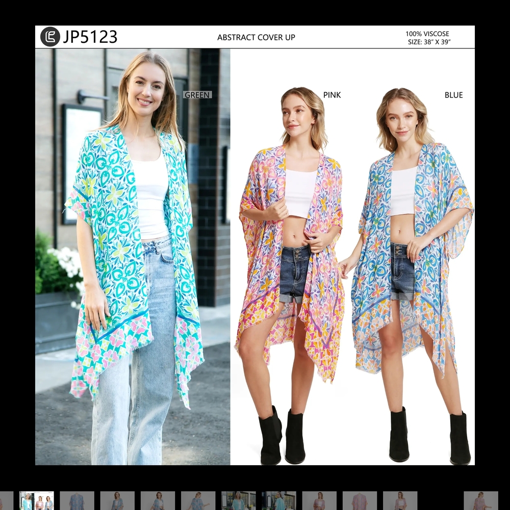 Abstract Cover Up - Green, Pink, and Blue